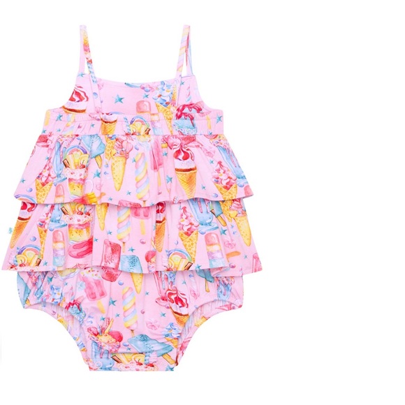 POSH PEANUT PRISCILLA TIERED ROMPER 3-6 Months - Picture 2 of 7